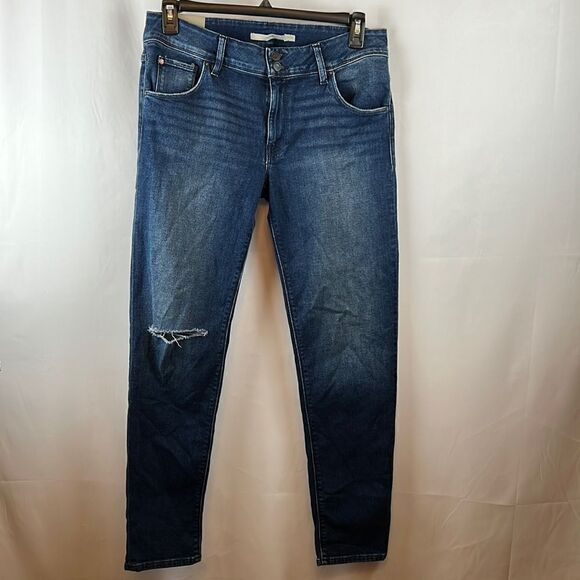 Hudson Jeans Collin Mid-Rise Skinny Jeans- Sea Floor - Size 32- NWT - Picture 1 of 11